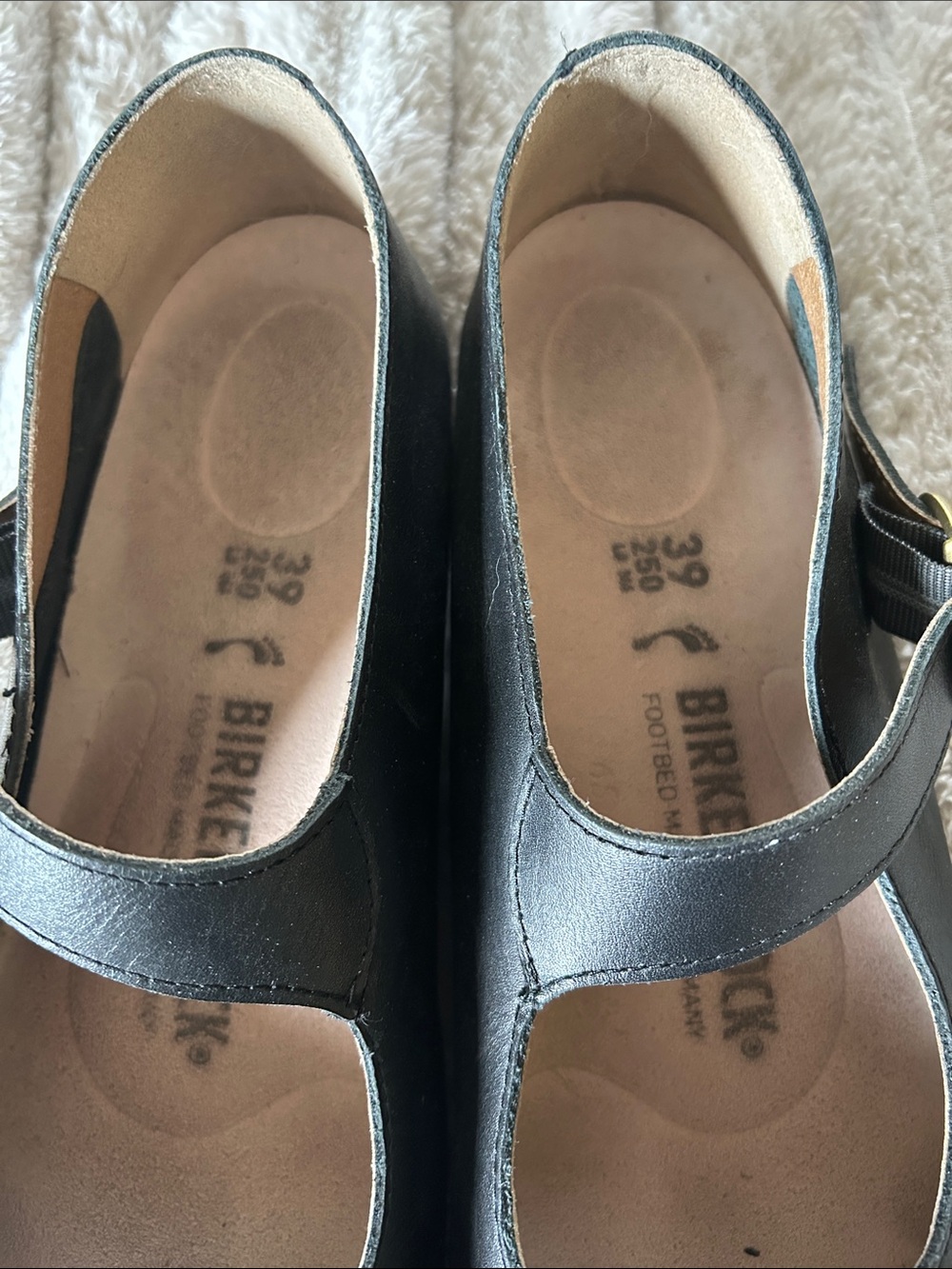 Birkenstock women’s Black Mary Jane with Gold Buckle - Picture 2 of 3